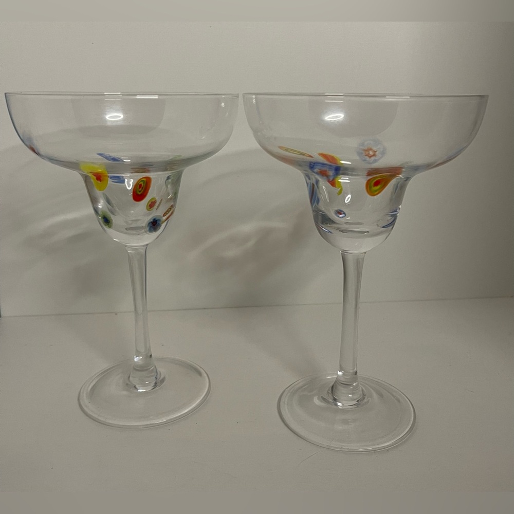 Colorful Glass Art Margarita Glasses